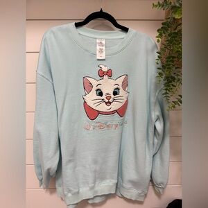Disney Parks Marie Aristocats Embroidered Crew Neck Sweater